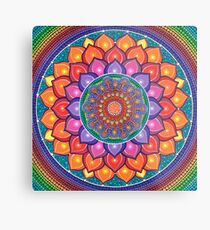 Lotus Rainbow Mandala Metal Print