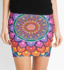Lotus Rainbow Mandala Mini Skirt