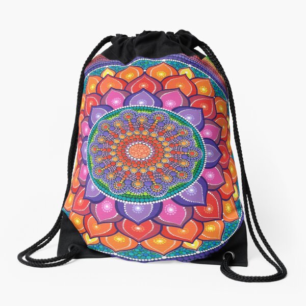 Lotus Rainbow Mandala Sac à cordon