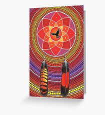 Red Tailed Black Cockatoo Dreamcatcher Greeting Card