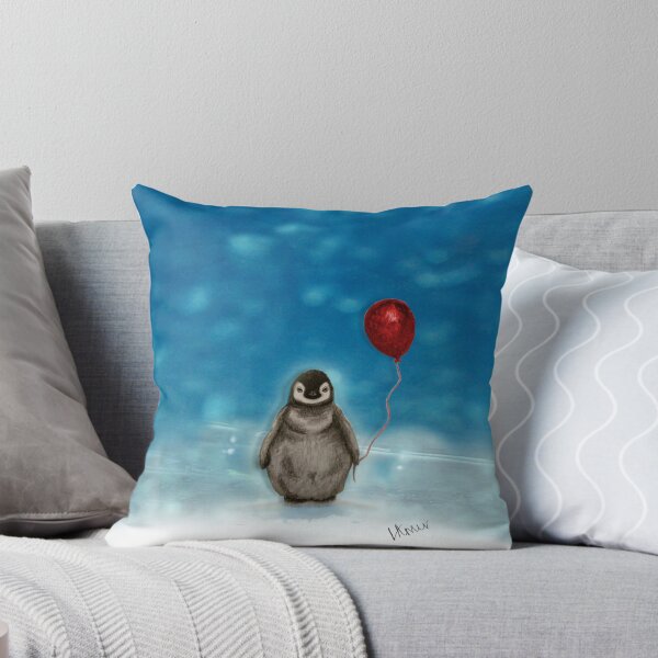 Item preview, Penguin with a red balloon designed and sold by Leah Amir.