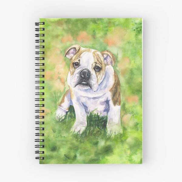 Item preview, English Bulldog puppy watercolor art from George Dyachenko  designed and sold by George Dyachenko.