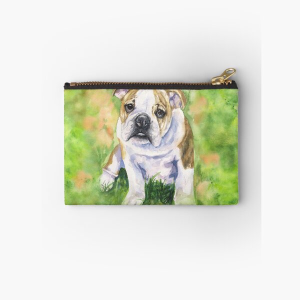 Item preview, English Bulldog puppy watercolor art from George Dyachenko  designed and sold by George Dyachenko.