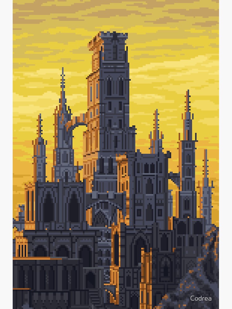 "Pixel Art Castle" Sticker by Codrea | Redbubble