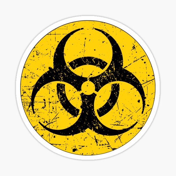 Stickers cache-moyeux en relief symbole biohazard Mini