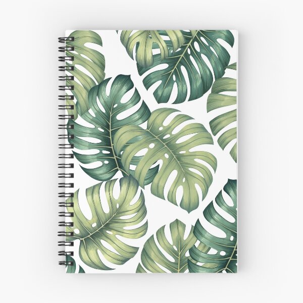 Item preview, Monstera botanical leaves illustration pattern on white designed and sold by MartaOlgaKlara.