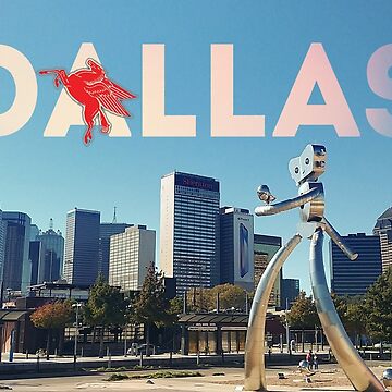 Artwork thumbnail, Dallas Skyline postcard by Poptographix