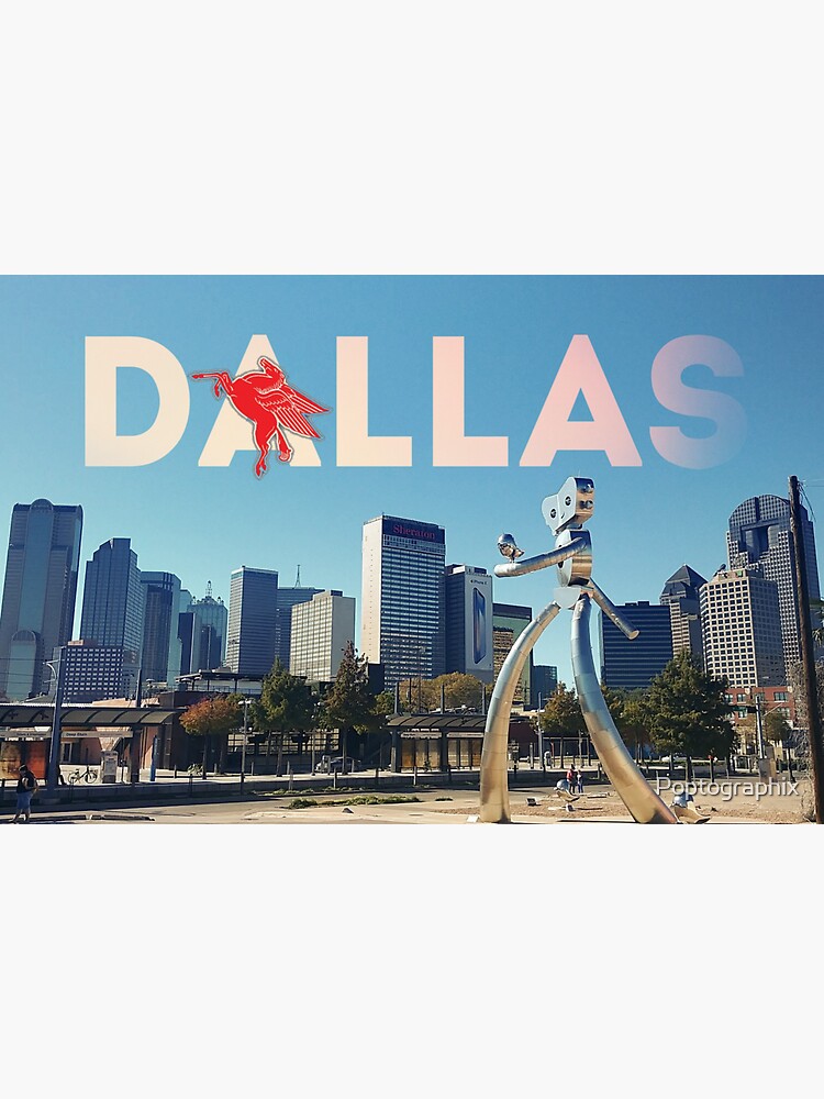 Thumbnail 3 of 3, Sticker, Dallas Skyline postcard designed and sold by Poptographix.