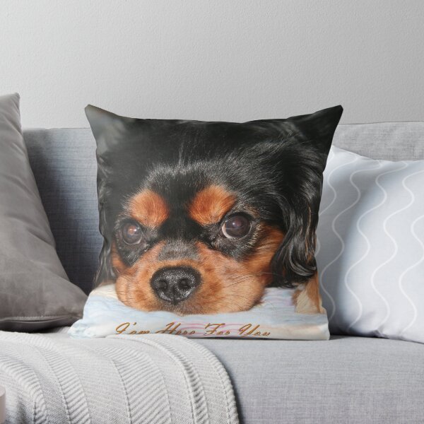 Thinking of You Cavalier King Charles Spaniel Throw Pillow