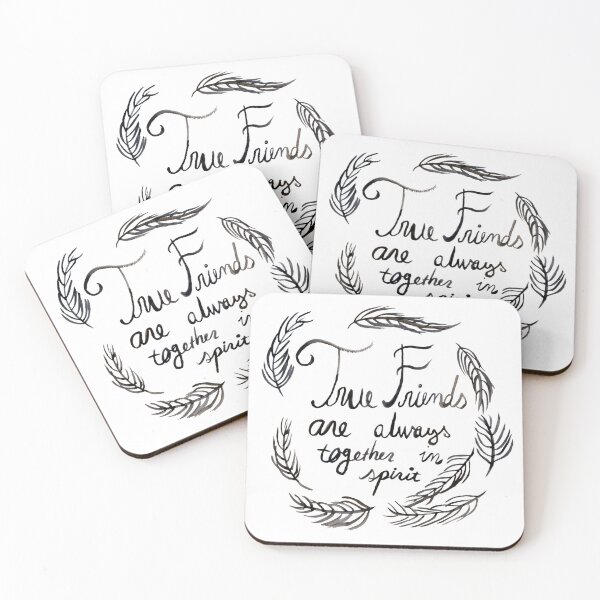 True Friends Are Always Together In Spirit Coasters (Set of 4)