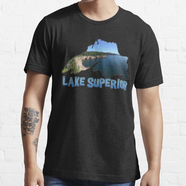 Lake Superior Outline and North Shore in Minnesota Essential T-Shirt