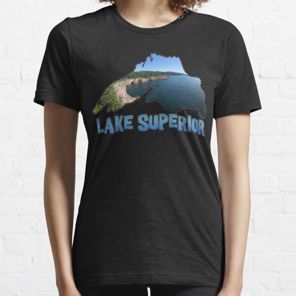Lake Superior Outline and North Shore in Minnesota Essential T-Shirt