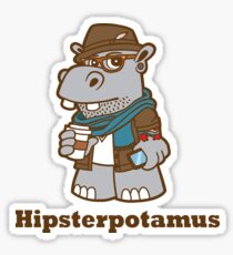 Hipsterpotamus Sticker