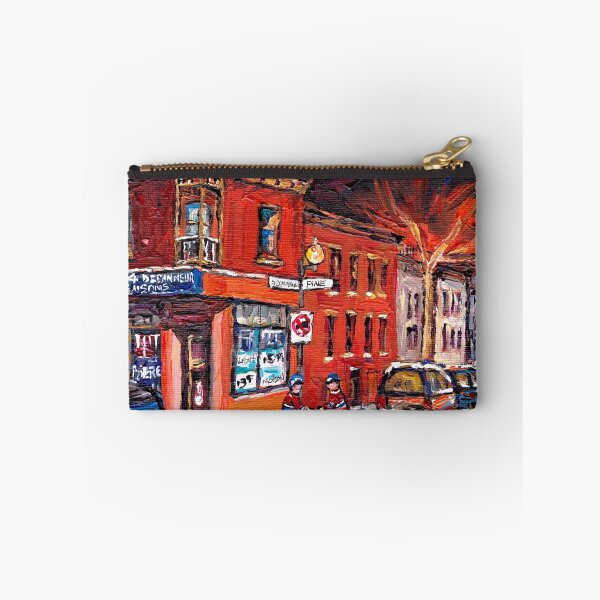 Item preview, DEPANNEUR NIGHT SCENE STREET HOCKEY GAME MONTREAL WINTER SCENE designed and sold by Carole  Spandau.