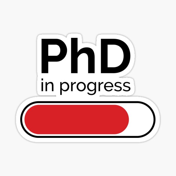 Student PhD in progress bar Sticker