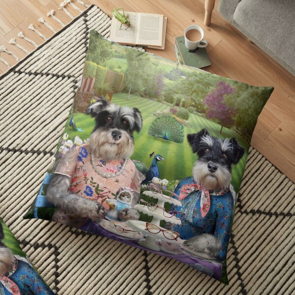 Portrait de chien - Doris et Patsy Coussin de sol