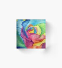 My Muse - Rainbow Roses Acrylic Block