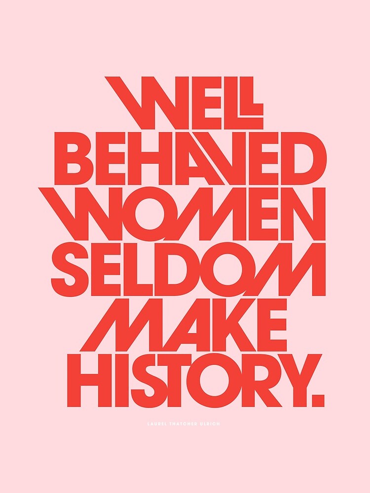 Discover Well Behaved Women Seldom Make History (Pink & Red Version) Drawstring Bag
