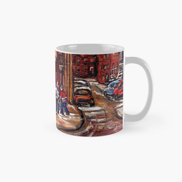 Item preview, DEPANNEUR FAMILIALE VILLE EMARD MONTREAL WITH BOYS PLAYING HOCKEY AT NIGHT designed and sold by Carole  Spandau.