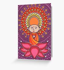 Jizo Meditating upon a Ruby Lotus Greeting Card