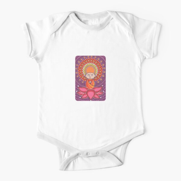 Jizo Meditating upon a Ruby Lotus Short Sleeve Baby One-Piece