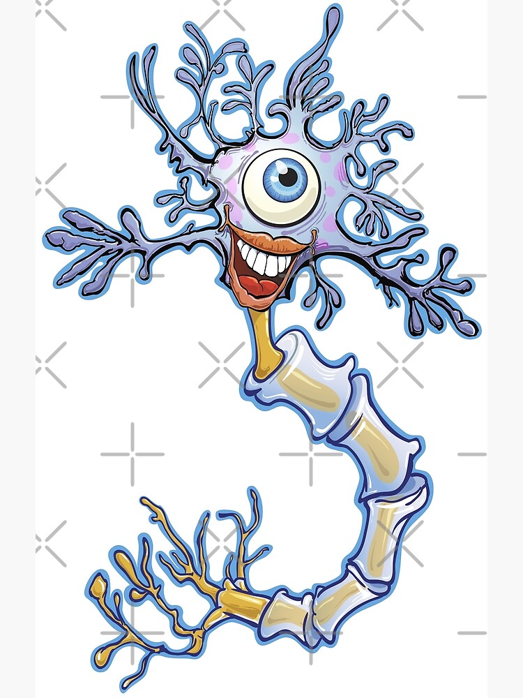 "Neurotic Laughing Neuron Cartoon" Poster By SunNoonPark | Redbubble