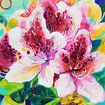 Artwork thumbnail, Pink Rhododendron by Sandra Trubin