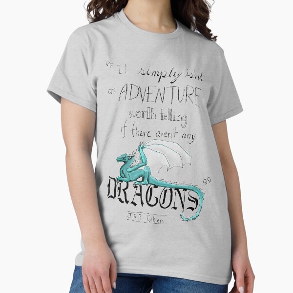 Item preview, J.R.R. Tolkien Dragon quote designed and sold by WhiteThorneGoods.