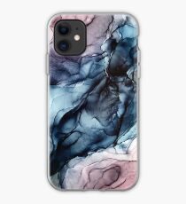 Blush and Darkness Abstract Alcohol Ink Painting iPhone Case
