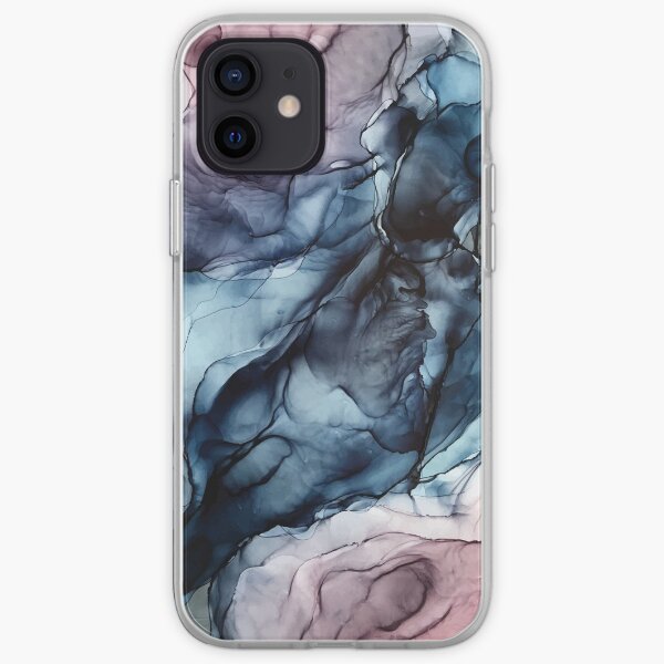 Blush and Darkness Abstract Alcohol Ink Painting iPhone Soft Case