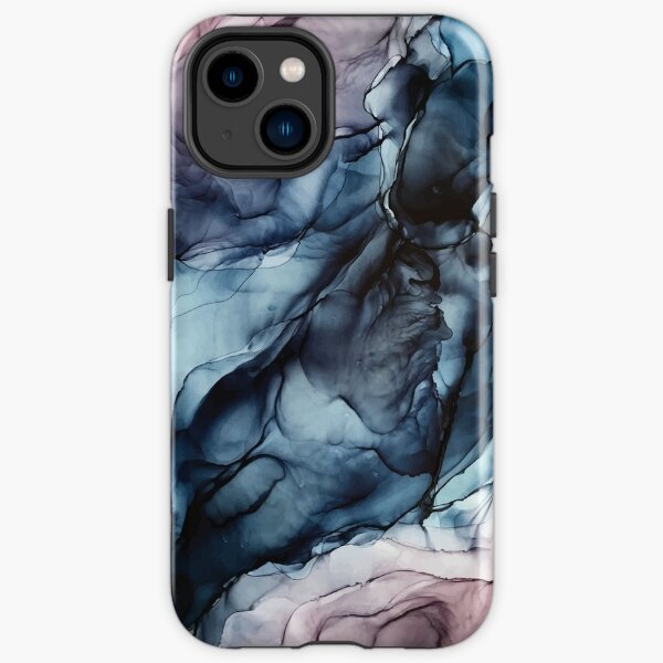 Blush and Darkness Abstract Alcohol Ink Painting iPhone Tough Case