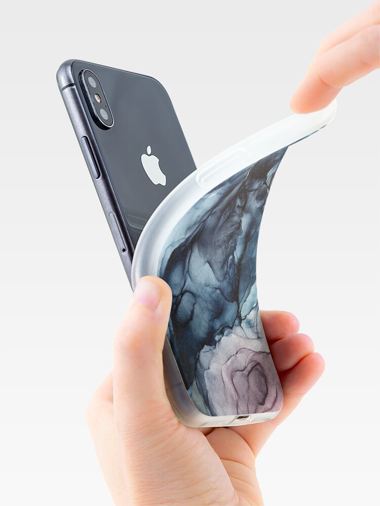 Alternate view of Blush and Darkness Abstract Alcohol Ink Painting iPhone Case & Cover