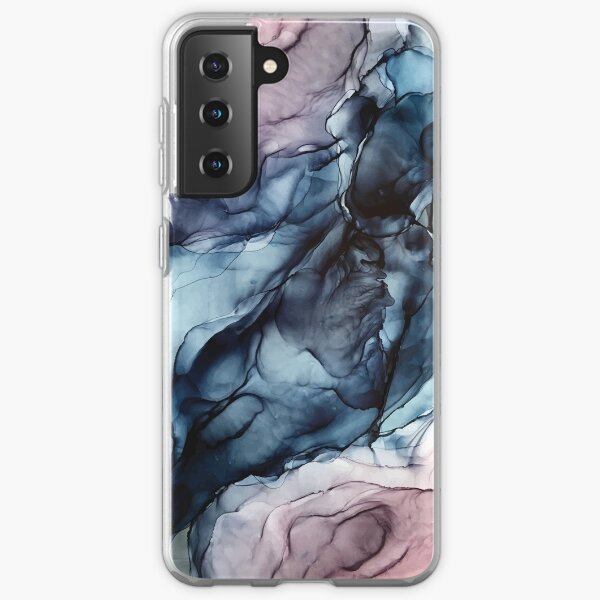 Blush and Darkness Abstract Alcohol Ink Painting Samsung Galaxy Soft Case
