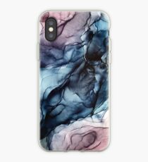 Blush and Darkness Abstract Alcohol Ink Painting iPhone Case
