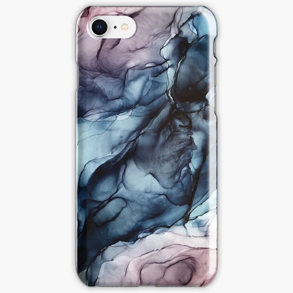 Blush and Darkness Abstract Alcohol Ink Painting iPhone Case & Cover