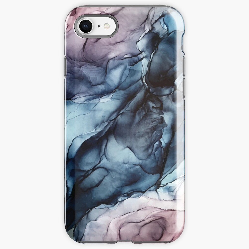 Blush and Darkness Abstract Alcohol Ink Painting iPhone Case & Cover