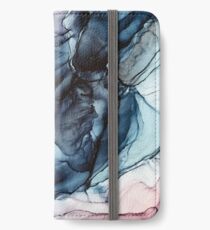 Blush and Darkness Abstract Alcohol Ink Painting iPhone Wallet/Case/Skin
