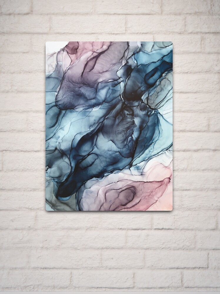 Alternate view of Blush and Darkness Abstract Alcohol Ink Painting Metal Print