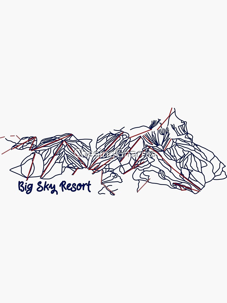 quot Big Sky Resort Trail Map quot Sticker - Bg,f8f8f8 Flat,750x,075,f Pad,750x1000,f8f8f8.u2 