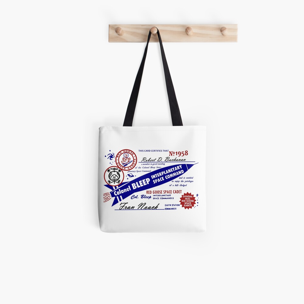 Colonel Bleep Interplanetary Space Command Membership Card Tote Bag