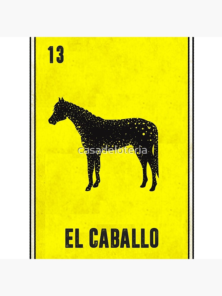 El Caballo Horse Equestrian Mexican Loteria Bingo Card Tarot Card