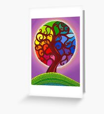 Rainbow Orb Tree of life Greeting Card