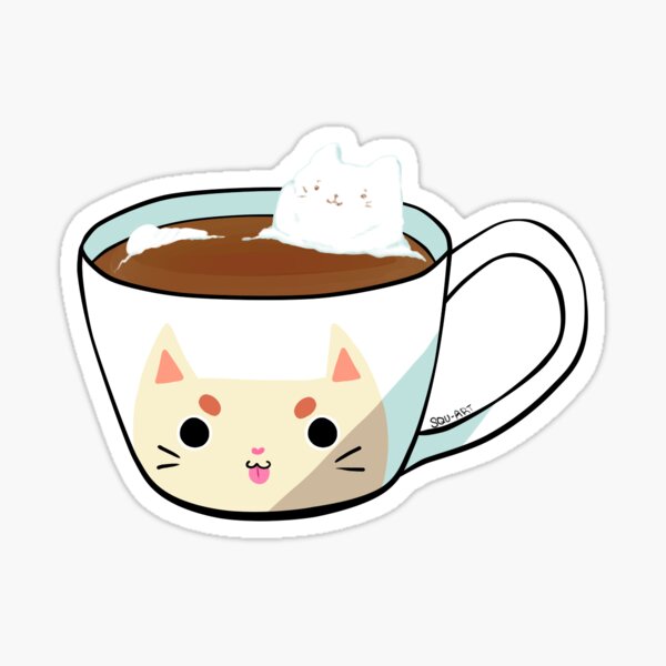 Cat Drink Stickers Redbubble - roblox kitty cat and mouse granny style game in 2020 kitty old tom and jerry tom and jerry cartoon