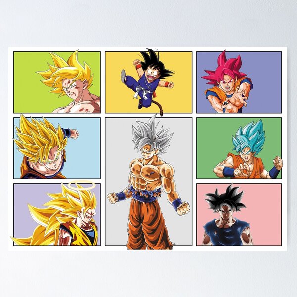 Poster Affiche Goku Transformation Sayan Dragon Ball Z Dbz(61x86cmB) :  : Autres