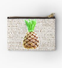 Psych Burton Guster Nicknames - Television Show Pineapple Room Decorative TV Pop Culture Humor Lime Neon Brown Zipper Pouch