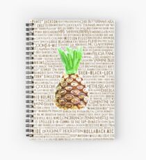 Psych Burton Guster Spitznamen - Fernsehshow Ananas Zimmer Dekorative TV Pop Kultur Humor Lime Neon Brown Spiralblock
