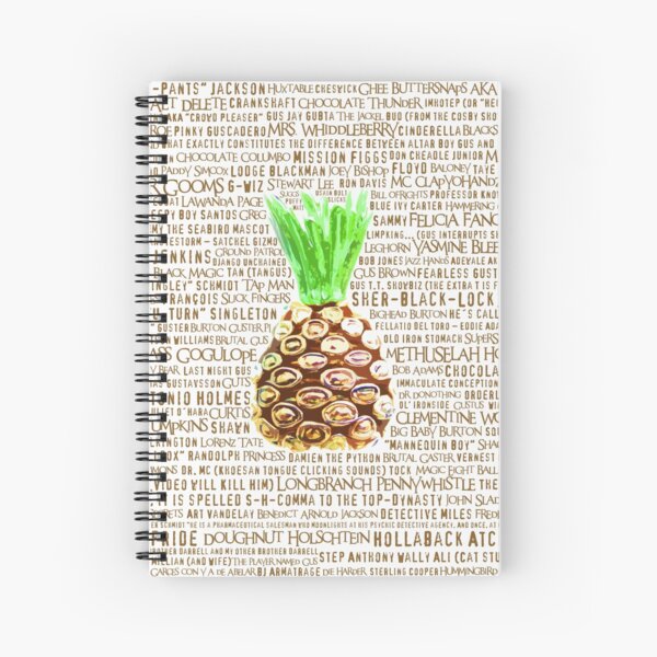 Psych Burton Guster Nicknames - Television Show Pineapple Room Decorative TV Pop Culture Humor Lime Neon Brown Spiral Notebook