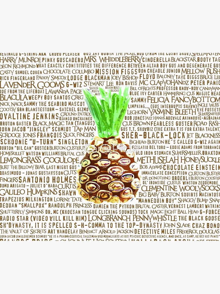 Psych Burton Guster Nicknames - Television Show Pineapple Room Decorative TV Pop Culture Humor Lime Neon Brown by CanisPicta