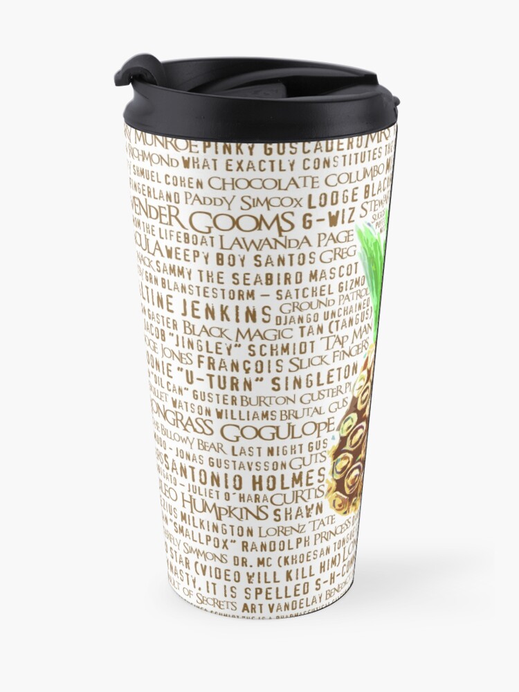 Alternate view of Psych Burton Guster Nicknames - Television Show Pineapple Room Decorative TV Pop Culture Humor Lime Neon Brown Travel Mug