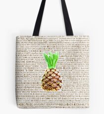 Psych Burton Guster Nicknames - Television Show Pineapple Room Decorative TV Pop Culture Humor Lime Neon Brown Tote Bag
